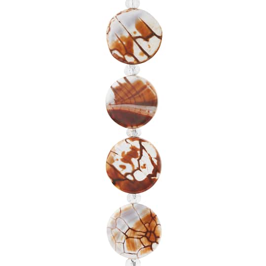 12 Pack: Amber Agate Lentil Beads, 14mm by Bead Landing™